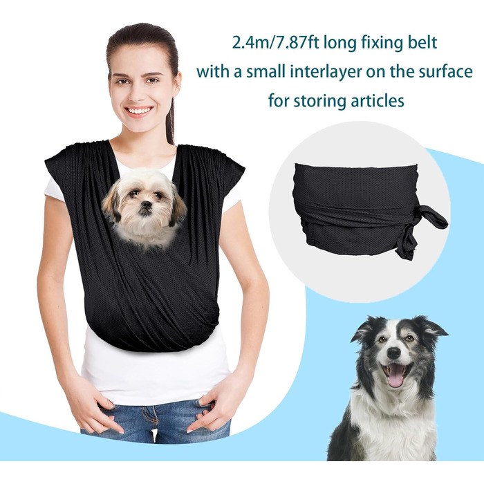 Сумка-переноска для собак, рюкзак для собак, чорний, 0-6,8 кг