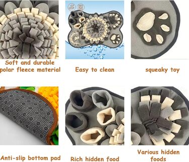 Килимок для собак, 63,5 x 43,2 см, великий, миючий, з дзвоником, нековзний, для ігор та тренування, сірий