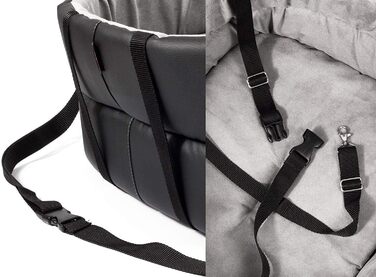 Автомобільний лежак для собак, універсальний, чорний, штучна шкіра (1 шт.)