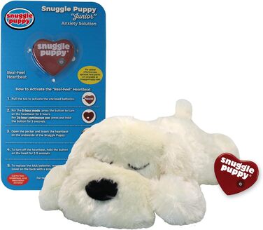 Інтерактивна іграшка для цуценят SmartPetLove Snuggle Puppy Junior із імітацією серцебиття, заспокійлива м'яка іграшка для сну (золота)