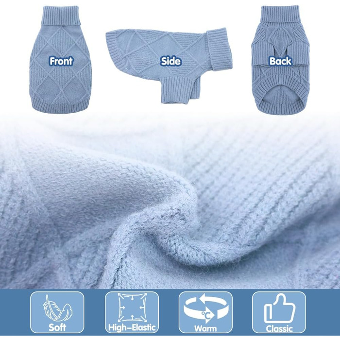 Пуловер для собак великих порід EMUST, еластичний, з рукавами, теплий, для осені та зими, зелений/синій (XXXX-Large)