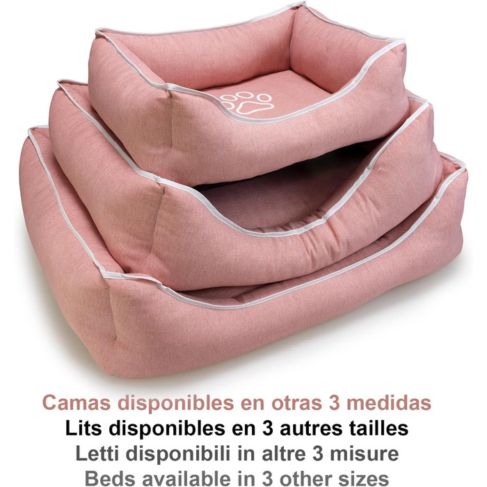 Квадратне ліжко для собак Arquivet з принтом лапи та паспалюванням, 55 x 46 x 17 см - аксесуари для собак