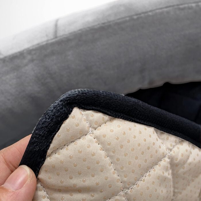 М'яке ліжко-матрац для собак і котів з велюру, антиковзаюче, миється, 75x120 см, сірий/чорний