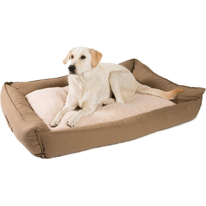 Ортопедичне ліжко для собак JAMAXX з ефектом пам'яті, вовною та знімним чохлом, 120x90 см, Кофе-коричневий