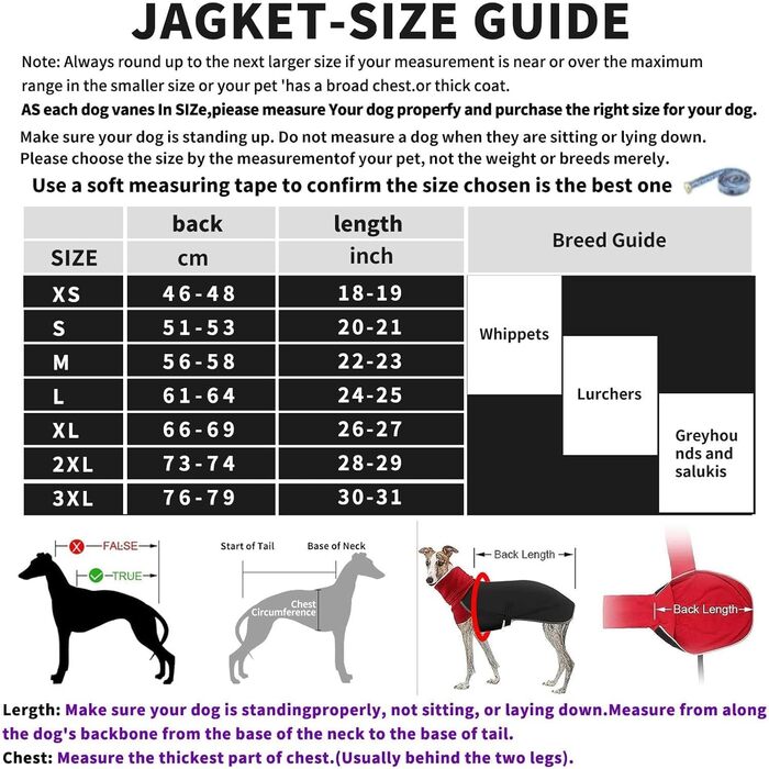 Водонепроникний зимовий теплий одяг для породистих собак Віндгаунд, Салукі, Вів'єта (Чорний, L)