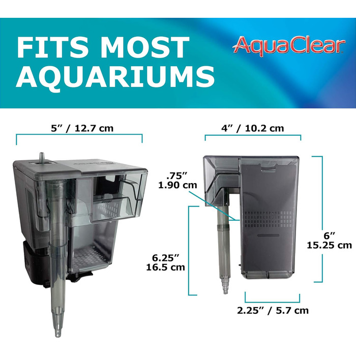 Зовнішній фільтр AquaClear 20 для акваріумів 18–76 л, 6 Вт, навісний, енергоефективний