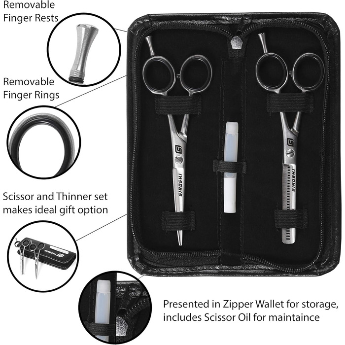 Набір ножиць та витончувачів для стрижки волосся - професійний або для дому