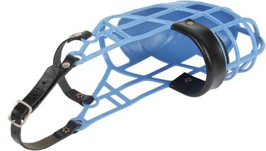 Нашийник-маска для грейхаундів (101) - легкий, дихаючий, безпечний, для прогулянок, до ветеринара, захист від отруєння, міцний, блакитний