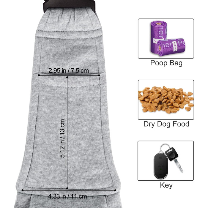 PetLoft Сумка-переноска для собак, реверсивна, регульована, крос-боді, з отвором для повідка, сіра