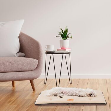 Килимок для собак Ferplast - м'яке ліжко-софа для середніх собак, двостороннє, з міцної та водовідштовхувальної тканини, з мікрофлісу, 57 x 38 x 3,5 см, бежевий