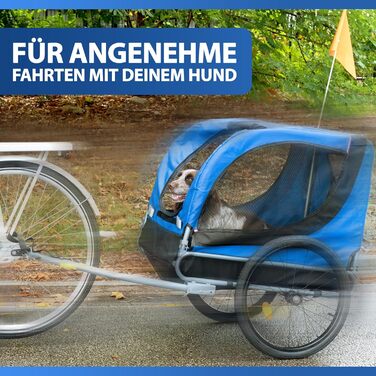 Причіп для велосипеда з захистом від дощу, для собак до 40 кг, складання, блакитний