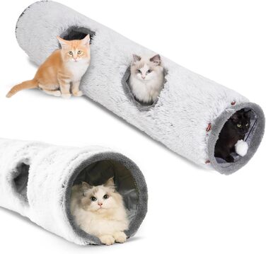 Туннель для котів XXL PETS-TOP – великий тунель для котів – шуршачий тунель – інтерактивна іграшка для котів – з м'якого плюшу