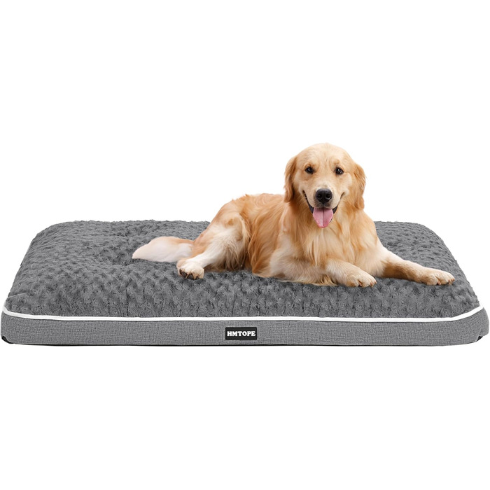 Ортопедичний лежак для собак, матрац для собак з двошаровою конструкцією, миючий лежак для собак, знімний кошик для собак, 105 см для середніх собак, середньо-сірий L 105 x 69 x 12 см, середньо-сірий