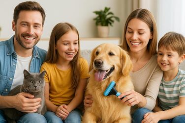 Щітка для грумінгу тварин з широкою поверхнею - для видалення підшерстка у собак та котів. Підходить для довгої шерсті.