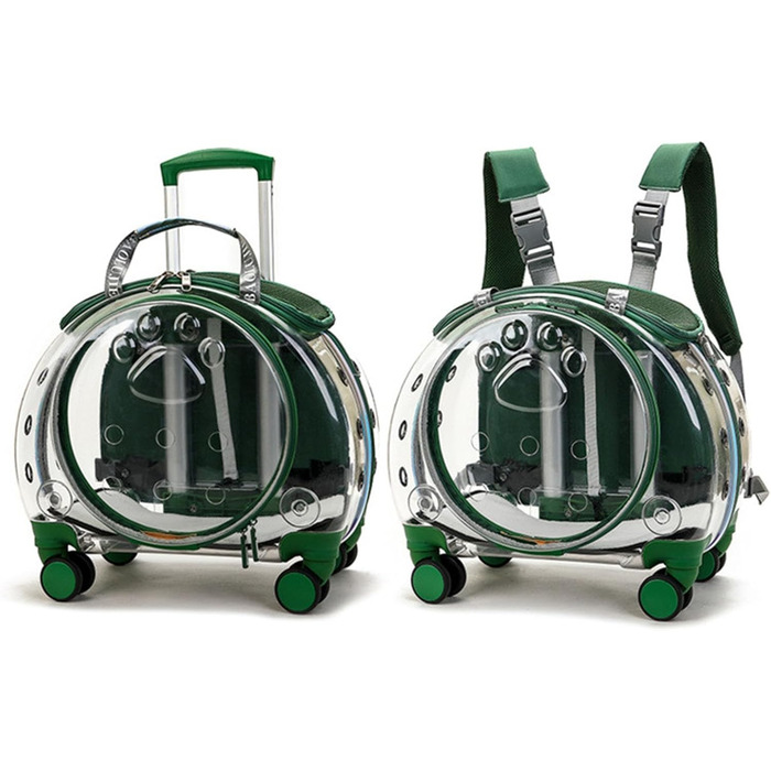 Тролей для домашніх тварин Juebueix з вентиляційними отворами, переноска для котів та собак, роликова переноска, прозоре вікно, візок для маленьких собак та котів, тихі колеса, телескопічна ручка, візерунок 'Sunset Chevron' (Західний горизонт)