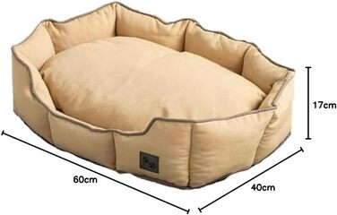 Ліжко для котів та собак English Home, 40x60x17 см, бежеве. Знімний чохол, машинне прання