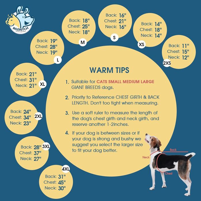 Флісова куртка для собак ROZKITCH, теплий пуловер, піжама, вітростійка, тепла, для холодної погоди, жилет з відбиваючим шнуром, комбінезон, одяг, комплект для великих собак, динозавр 4XL (довжина спини: 31.1'), блакитний динозавр