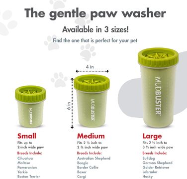 Очисник для лап собак Dexas MudBuster PW710383, зелений, розмір M, портативний, упаковка 1 шт.