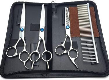 Набір професійних ножиць для грумінгу тварин зі сталі, 7.0 дюймів, для собак та котів