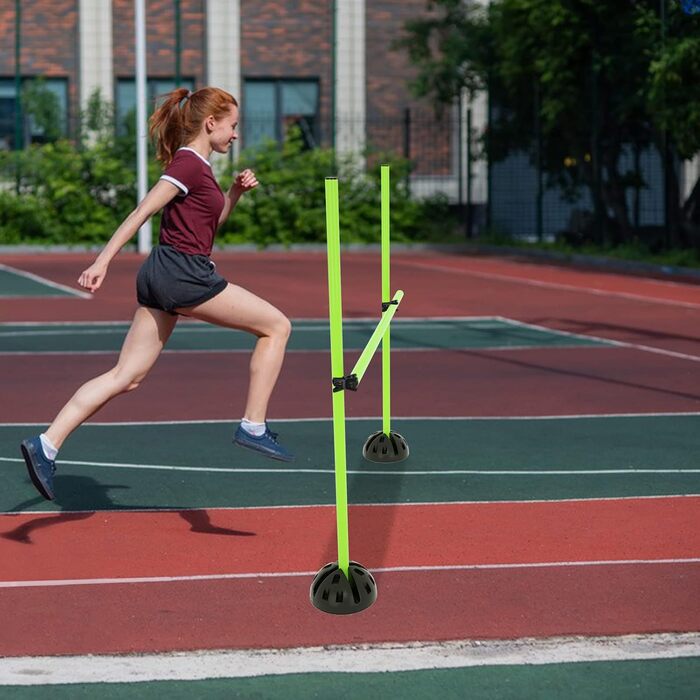 Набір стрибкових стержнів LILIIN для тренувань: розвиток координації, спритності та стрибкості (15 стержнів, 100 см, 10 кліпсів, зелений)