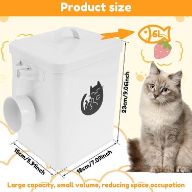 Металевий контейнер для котячого корму Leckerlidose, 6L, з герметичним кришкою та лопаткою, вінтажний дизайн, для сухого корму