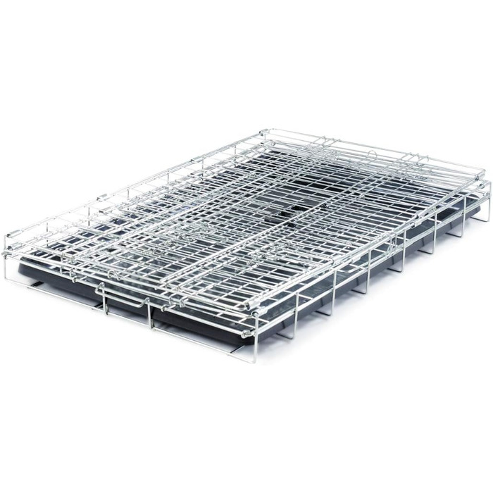 Складана металева клітка для транспортування Vadigran Classic, 76x48x55 см, срібляста, розмір L