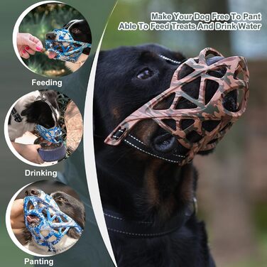 Корзина для собак PETCUTE XL, армійний камуфляж, велика, м'яка, регульована, запобігає гавкоту, кусанню та гризанню