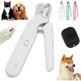 Кліпер для обрізання кігтів тварин з підсвічуванням LED, 2-в-1, безпечний, тихий, з датчиком, для собак та котів