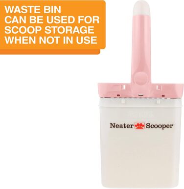 Лопатка для котячого туалету Neater Scooper з 195 пакетами, система для прибирання котячого наповнювача, рожевий, Neater Pet Brands