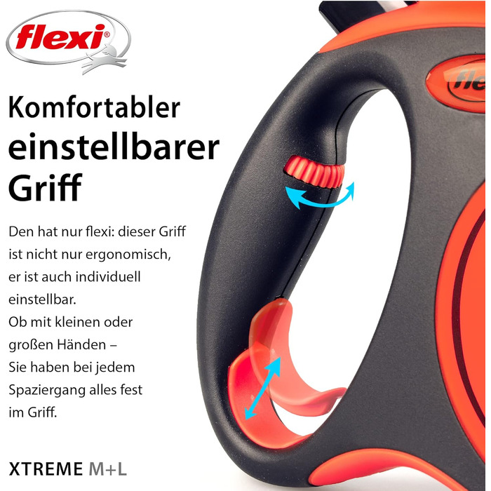 Повідок-рулетка Flexi Xtreme L, 8 м, стрічка, помаранчевий
