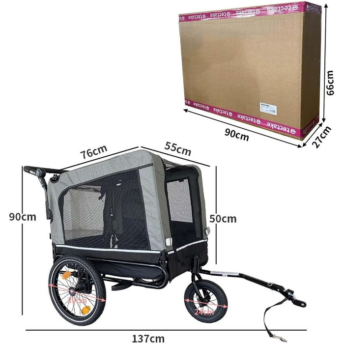 Фаркоп для велосипеда, переноска для собак, туристична переноска для собак, складна переноска для собак, відбивачі