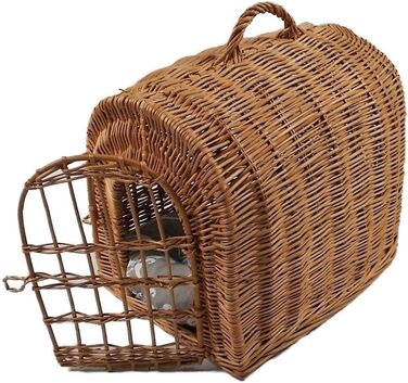 Транспортний кошик з плетива з подушкою 40x32x40 см, клітка для кота/собаки