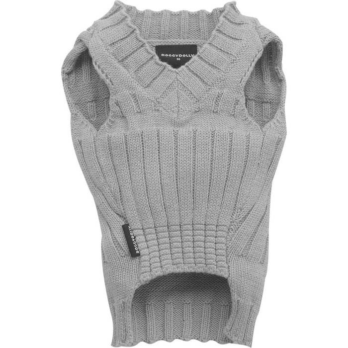 Пуловер для собак Doggy Dolly W073, сірий, зимовий, розмір L (46-48см груди, 31-33см спина)