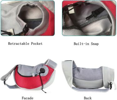 PETEMOO Сумка-переноска для собак та котів, червона (до 2.5 кг)