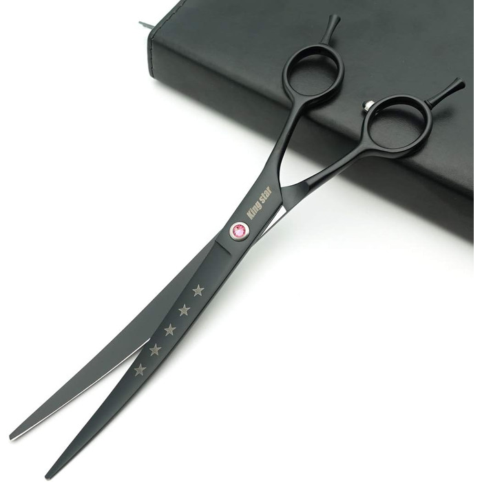 Набір професійних ножиць для грумінгу тварин Kingstar 8.0 дюймів (3 шт.) - прямі, витончувальні, вигнуті + гребінець