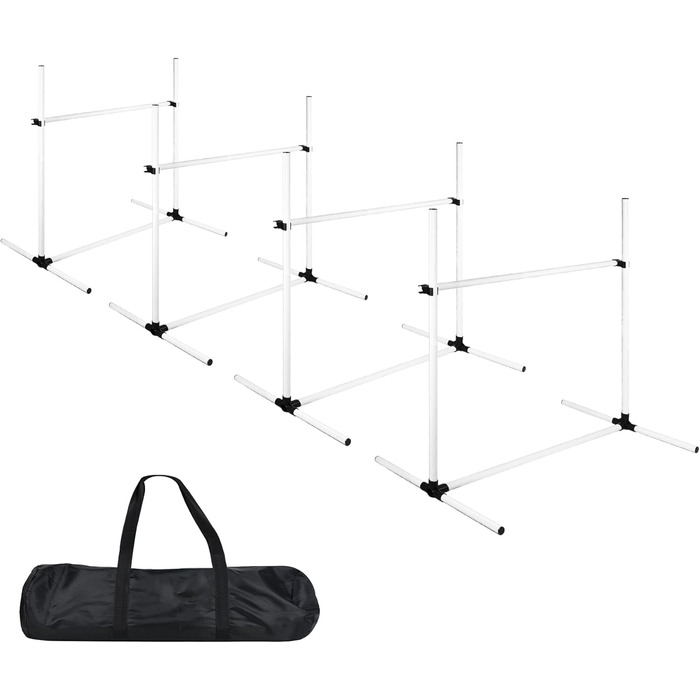 Набір для аджиліті для собак Froadp Agility Set: 4 перешкоди, регульована висота, 104x70x101 см, білий