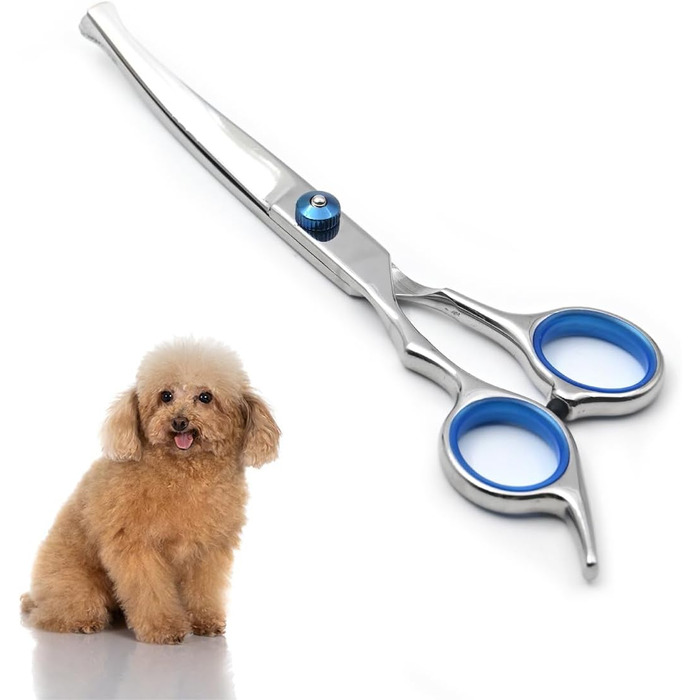 Ножиці для грумінгу собак, нержавіюча сталь, вигнуті ножиці для догляду за тваринами з безпечними закругленими кінцями, для собак та котів