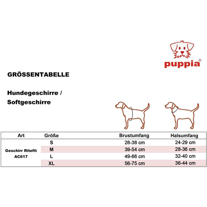 Шлея Puppia Ritefit для малих і середніх собак, регульована, м'яка, антизаплутуюча, для цуценят, бежева, розмір L