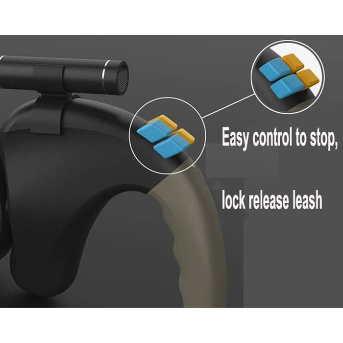 Висувна собача повідка, подвійна повідка для 2 собак, зручна ручка з піни, автоматична повідка, для великих та середніх собак, чорна