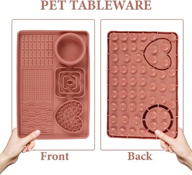 Килимок для собак - повільний годівник великого розміру з присосками, антиковзаюча поверхня, легко миється, сприяє повільному годуванню, підходить для цуценят та домашніх тварин