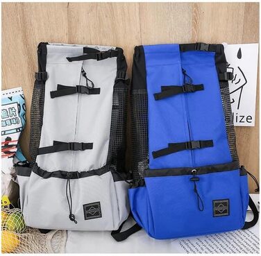 Рюкзак для собак Bis, сумка для маленьких собак, рюкзак-переноска для тварин, подорожі, Outdoor, вентиляція, дихаюча сітка, велосипед, мотоцикл, спорт (Сірий, S)