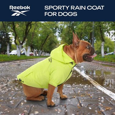 Reebok Дощовик для собак з капюшоном, водонепроникна куртка для малих і великих порід, регульований шнурок, легкий і гіпоалергенний