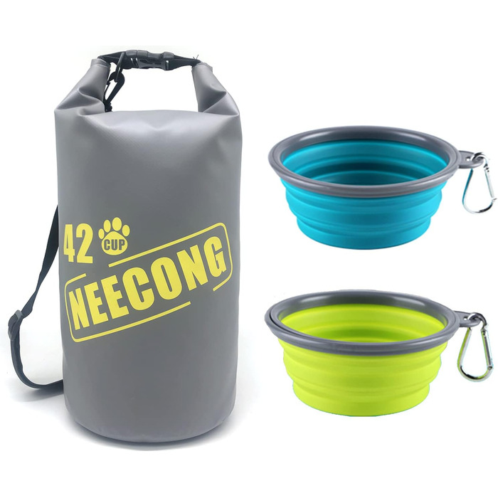 Набір для годування собак NEECONG: сумка-органайзер з складною мискою, 42 порції, 10 л, 400 мл