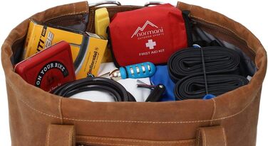 Лідковий кошик Gusti Egan з натуральної шкіри: знімний велосипедний кошик, сумка-мішок, кошик для пікніка, коричневий колір