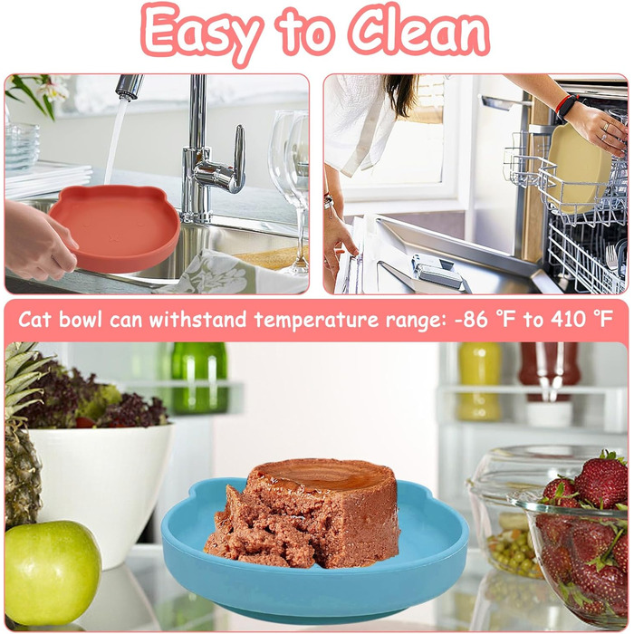 Набір мисок для котячого корму Apatal з присосками, 17,8 см, плоскі, Kitty Plate, комплект з 3 антиковзних мисок для тварин, зменшує подразнення вусів, втома, миска для цуценят для сухого та вологого корму