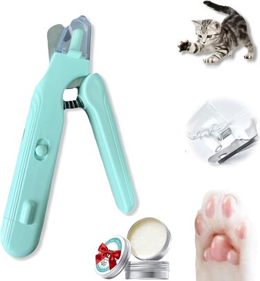 Триммер для собак та котів 2-в-1 з LED-підсвічуванням Krallenschneider, безшумний мотор, контейнер для збору