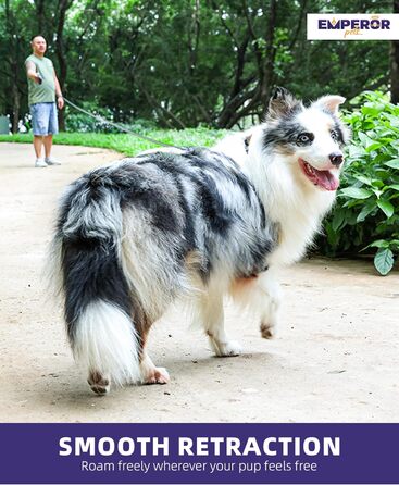 Рулетка-повідець для собак Emperor Pets 8м, до 50 кг, з антиковзною ручкою, автоматичним гальмом і фіксацією, для великих порід