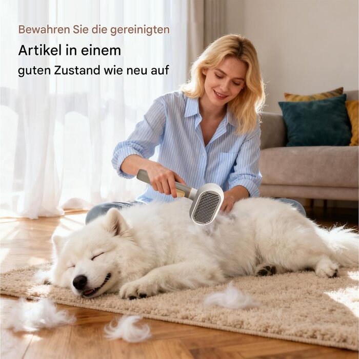 Щітка для догляду за шерстю собак, гребінець проти ковзання для чищення, щітка для видалення шерсті для собак - короткошерсті, довгошерсті, підшерстку, для дому, квартири, офісу, гуртожитку, меблів