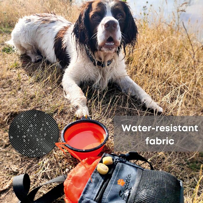 Сумка для ласощів Sweetie для прогулянок та тренувань: з тримачем для пакетів, складною мискою та безкоштовним клікером – ідеальний набір для цуценят. Замкнення на шнурку