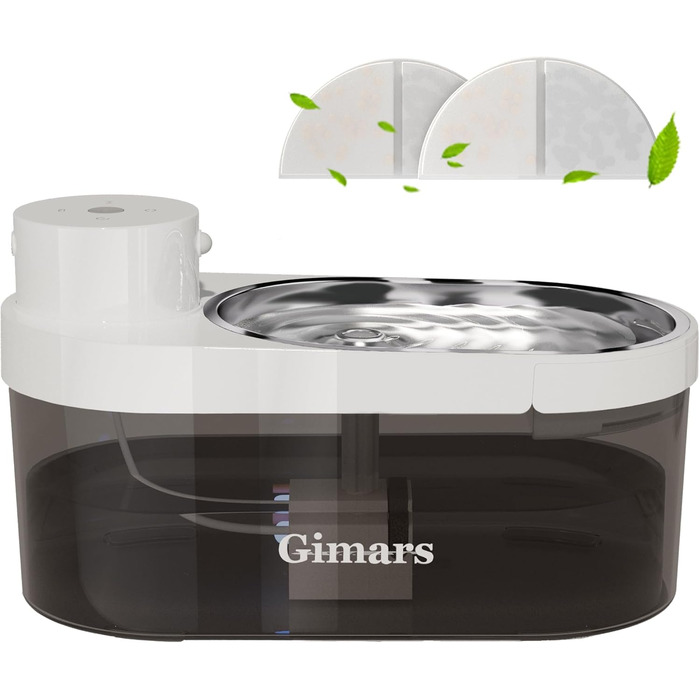 Безшумний бездротовий фонтан для котів Gimars 4L з датчиком руху, BPA-free, акумулятор 5000mAh, питний фонтанчик для котів без кабелю